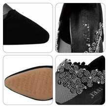 Load image into Gallery viewer, RHINESTONE STONE HOLLOW HEEL SHOES