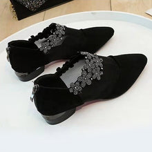 Load image into Gallery viewer, RHINESTONE STONE HOLLOW HEEL SHOES