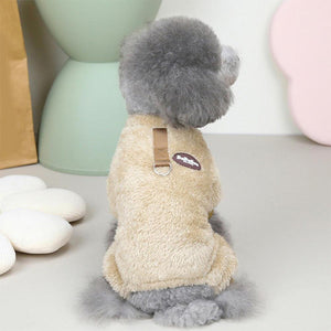 Fleece Pet Elastic Jumpsuit with Pull Ring