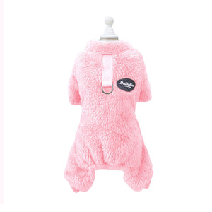 Fleece Pet Elastic Jumpsuit with Pull Ring