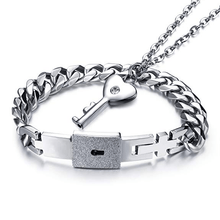 Load image into Gallery viewer, Heart Lock Bracelet &amp; Necklace