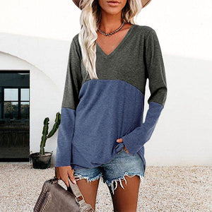 Contrast Panel Long Sleeve Top