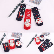 Load image into Gallery viewer, Christmas Cartoon Jacquard Cotton Women&#39;s Socks, 3 Sets