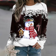 Load image into Gallery viewer, Multicolor Snowman Print Christmas Sweatshirt