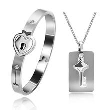 Load image into Gallery viewer, Heart Lock Bracelet &amp; Necklace