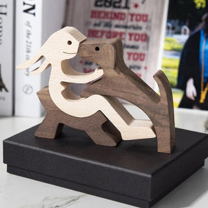 Gift For Pet Lovers - Wood Sculpture Table Ornaments - The Love Between You And Your Fur-Friend