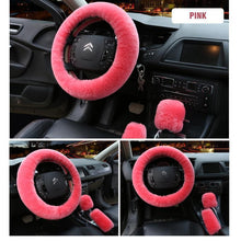 Load image into Gallery viewer, Solid Colour Warm Fluffy Wool Car Set