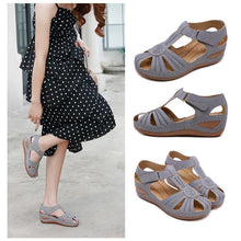 Load image into Gallery viewer, Hollow Out Lightweight Breathable Velcro Pure Color Sandals