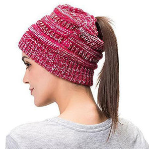 Soft Knit Ponytail Beanie