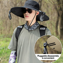 Load image into Gallery viewer, Wide Brim Solar Fan Outdoor Fishing Hat