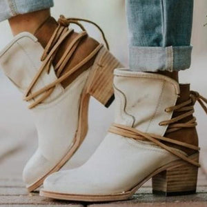 Women Cross-tied Ankle Punk Style Boots