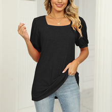 Load image into Gallery viewer, Square Neck T-shirt with Puff Sleeves