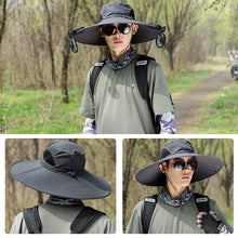 Load image into Gallery viewer, Wide Brim Solar Fan Outdoor Fishing Hat