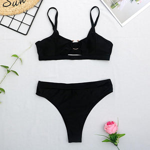 2020 New top sexy solid swimwear push up bikini