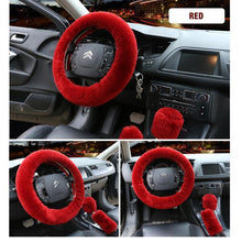 Load image into Gallery viewer, Solid Colour Warm Fluffy Wool Car Set