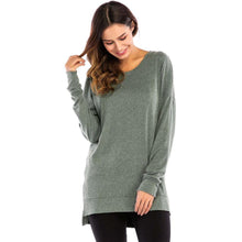 Load image into Gallery viewer, Women&#39;s Side Split Loose Casual Pullover Tunic Tops