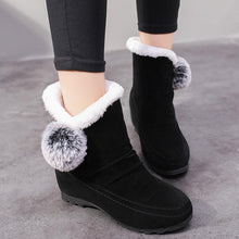 Load image into Gallery viewer, Women Suede Hairball Round Toe Wedges Shoes