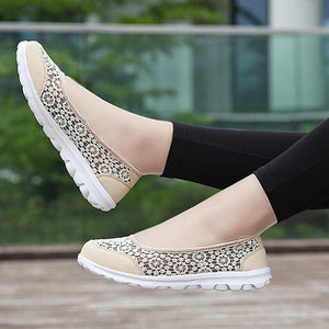 Women's Lace Screen Breathable Net Flat Shoes