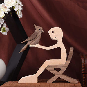 Gift For Pet Lovers - Wood Sculpture Table Ornaments - The Love Between You And Your Fur-Friend