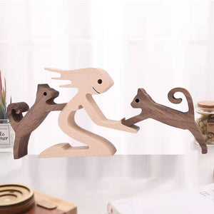 Gift For Pet Lovers - Wood Sculpture Table Ornaments - The Love Between You And Your Fur-Friend