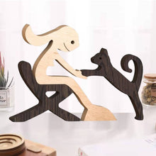 Load image into Gallery viewer, Gift For Pet Lovers - Wood Sculpture Table Ornaments - The Love Between You And Your Fur-Friend