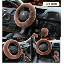 Load image into Gallery viewer, Solid Colour Warm Fluffy Wool Car Set