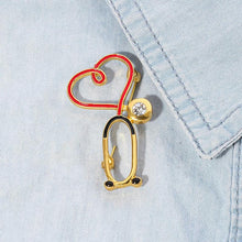 Load image into Gallery viewer, Love Heart Stethoscope Mini Brooch