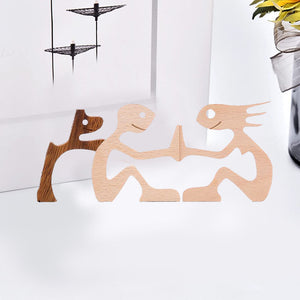 Gift For Pet Lovers - Wood Sculpture Table Ornaments - The Love Between You And Your Fur-Friend