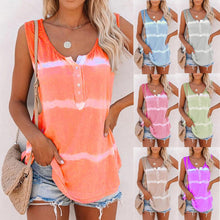 Load image into Gallery viewer, Casual Tie-dye Button Tank Top