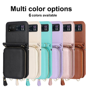 Leather Zipper Card Holder for Samsung Galaxy Z Flip3/4/5