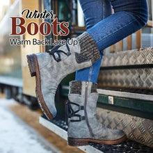 Load image into Gallery viewer, Winter Warm Back Lace Up Boots