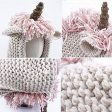 Load image into Gallery viewer, Crochet Cartoon Unicorn Winter Hat With Scarf Pocket