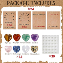 Load image into Gallery viewer, 24 Pack Valentines Cards with Heart-Shape Crystals