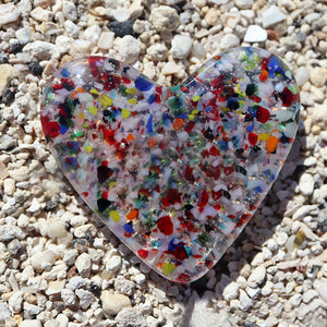 Colorful Glass Pocket Heart