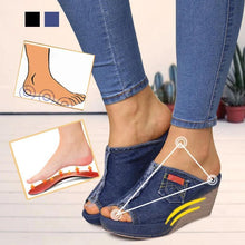 Load image into Gallery viewer, Fashion Denim Wedge Heel Sandals