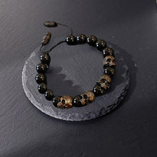 Load image into Gallery viewer, The Sterling Silver Skull Army Onyx Bead Bracelet