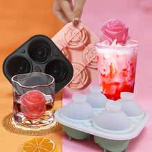 Load image into Gallery viewer, 4-Compartment Large Rose Ice Cube Mold