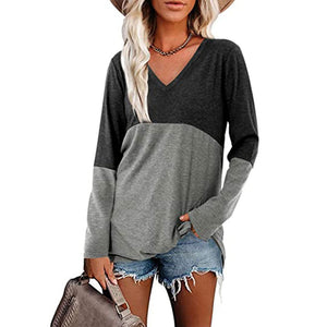 Contrast Panel Long Sleeve Top