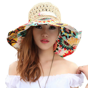 Fashion Hollow Printed Sun Hat