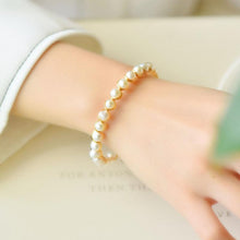 Load image into Gallery viewer, Gold Plated Pearl Bracelet