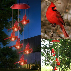 Red Bird Wind Chime Light