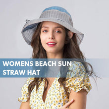 Load image into Gallery viewer, Womens Beach Sun Straw Hat