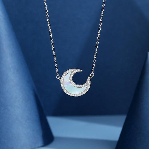 Fashion Rhinestone Moon Necklace