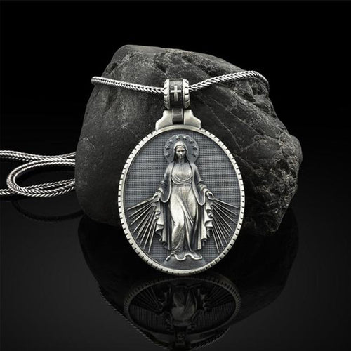 Miraculous Medal Virgin Mary Necklace