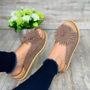 Women Elegant Flower Slip On Sandals