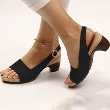 Load image into Gallery viewer, Women Elegant Low Chunky Heel Comfy Sandals