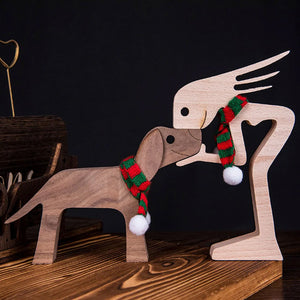 Gift For Pet Lovers - Wood Sculpture Table Ornaments - The Love Between You And Your Fur-Friend