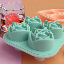 Load image into Gallery viewer, 4-Compartment Large Rose Ice Cube Mold