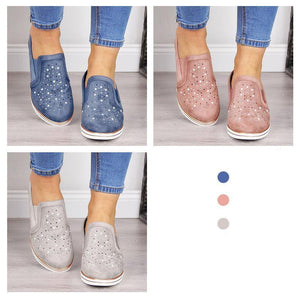 Women Shining Casual Slip-on Sneaker Shoes