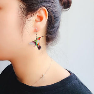 Acrylic Drop Bird Earrings